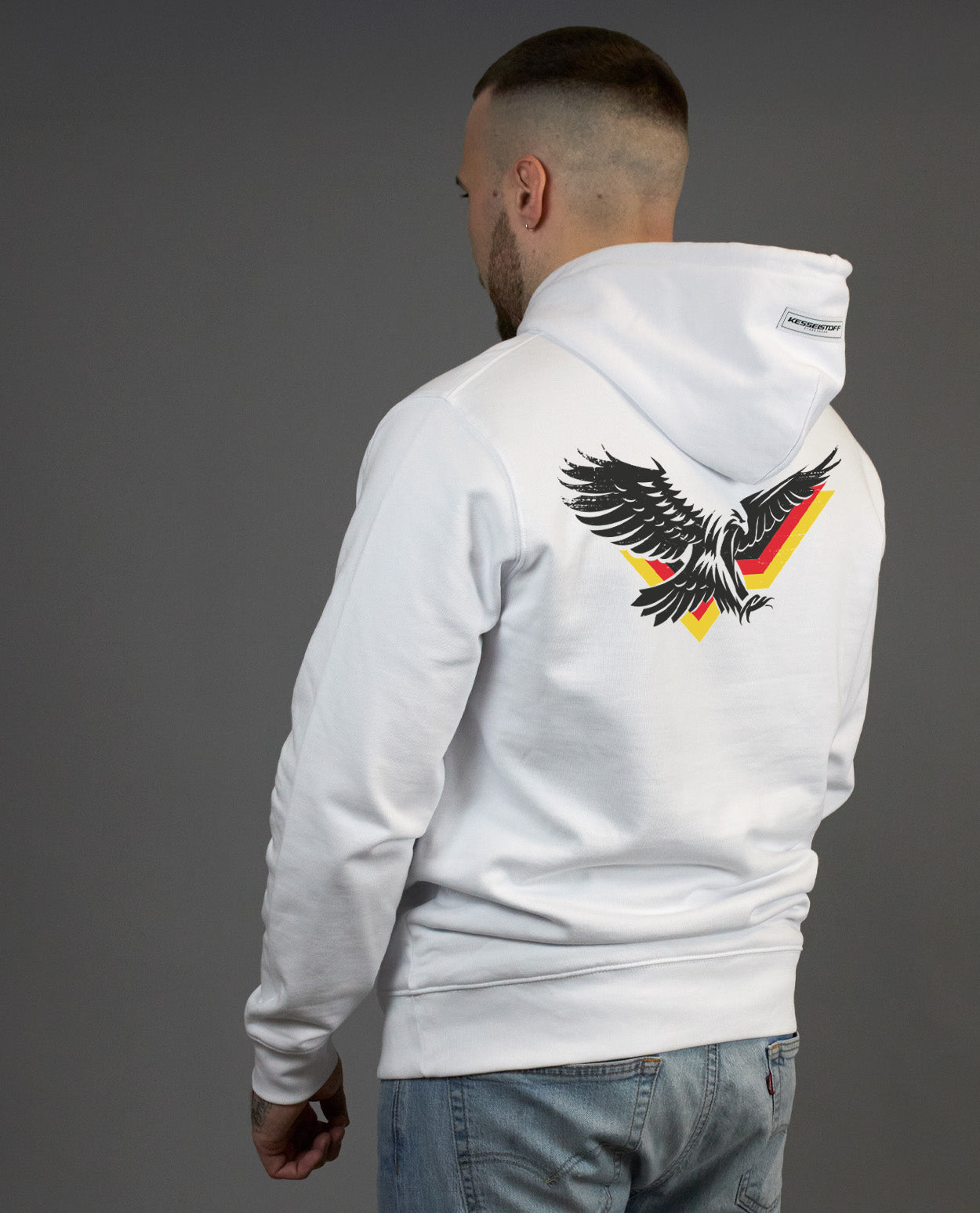 Hoodie Eagle Print White