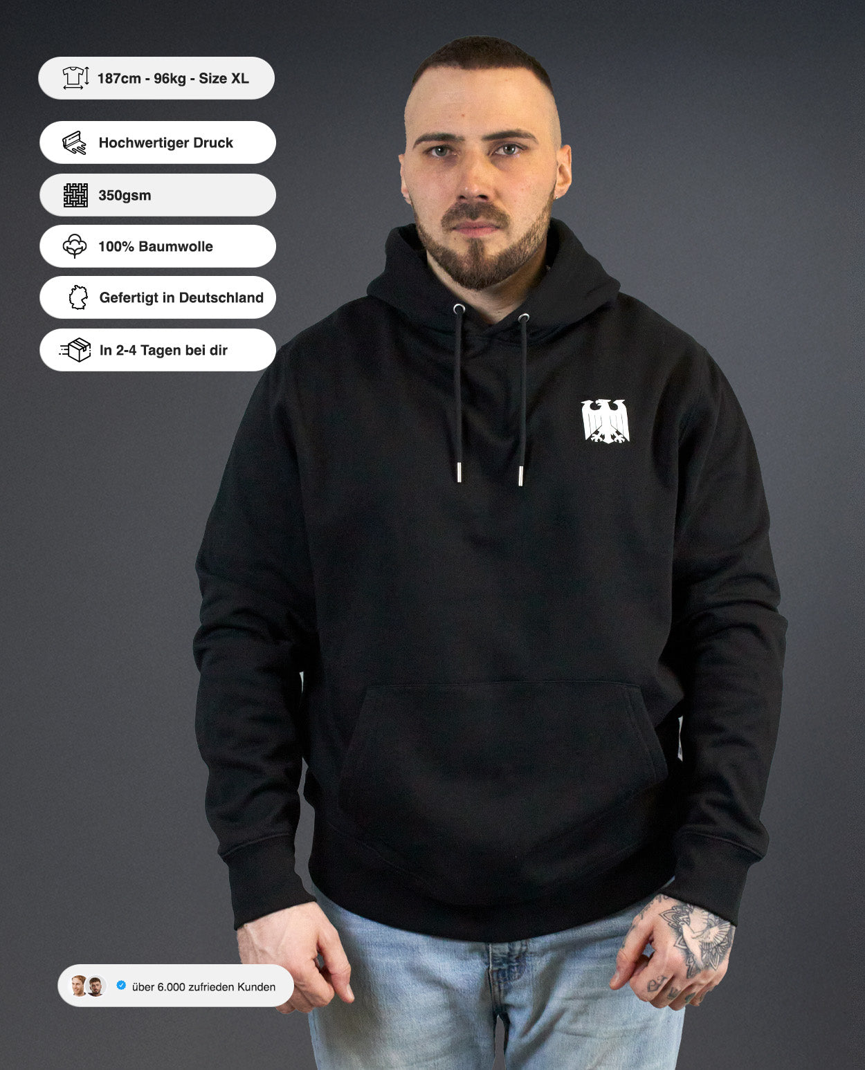 Hoodie - Black - Adler