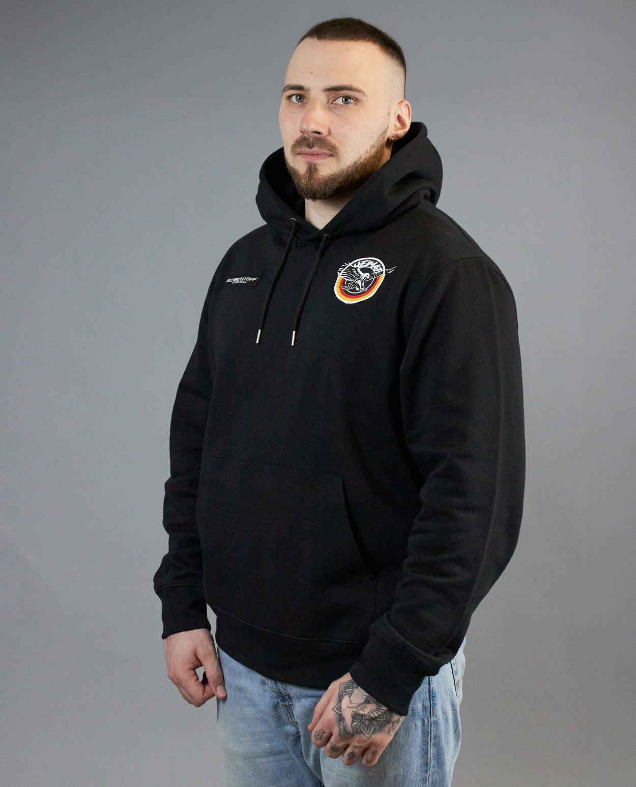Hoodie Eagle Patch Black