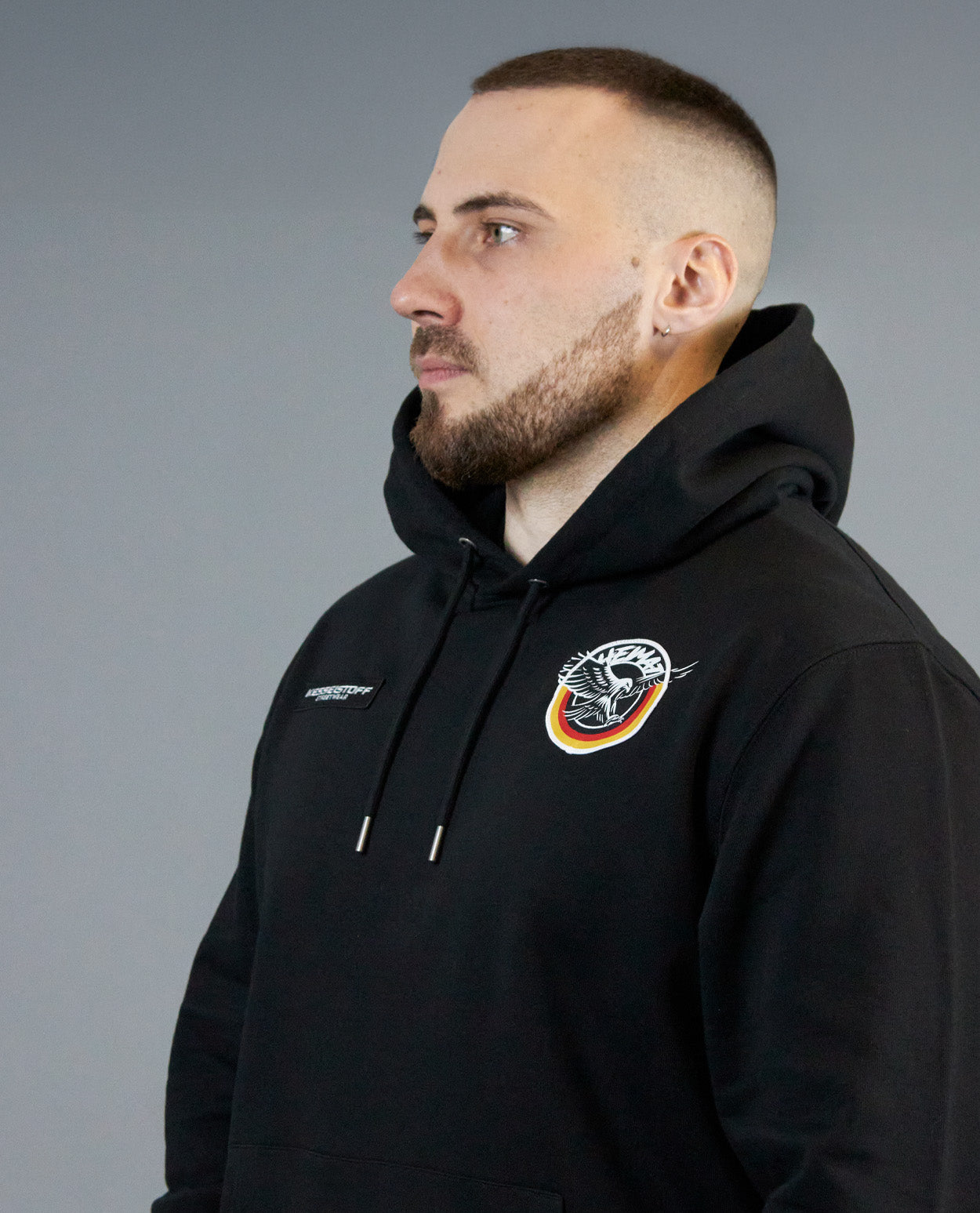 Hoodie Eagle Patch Black