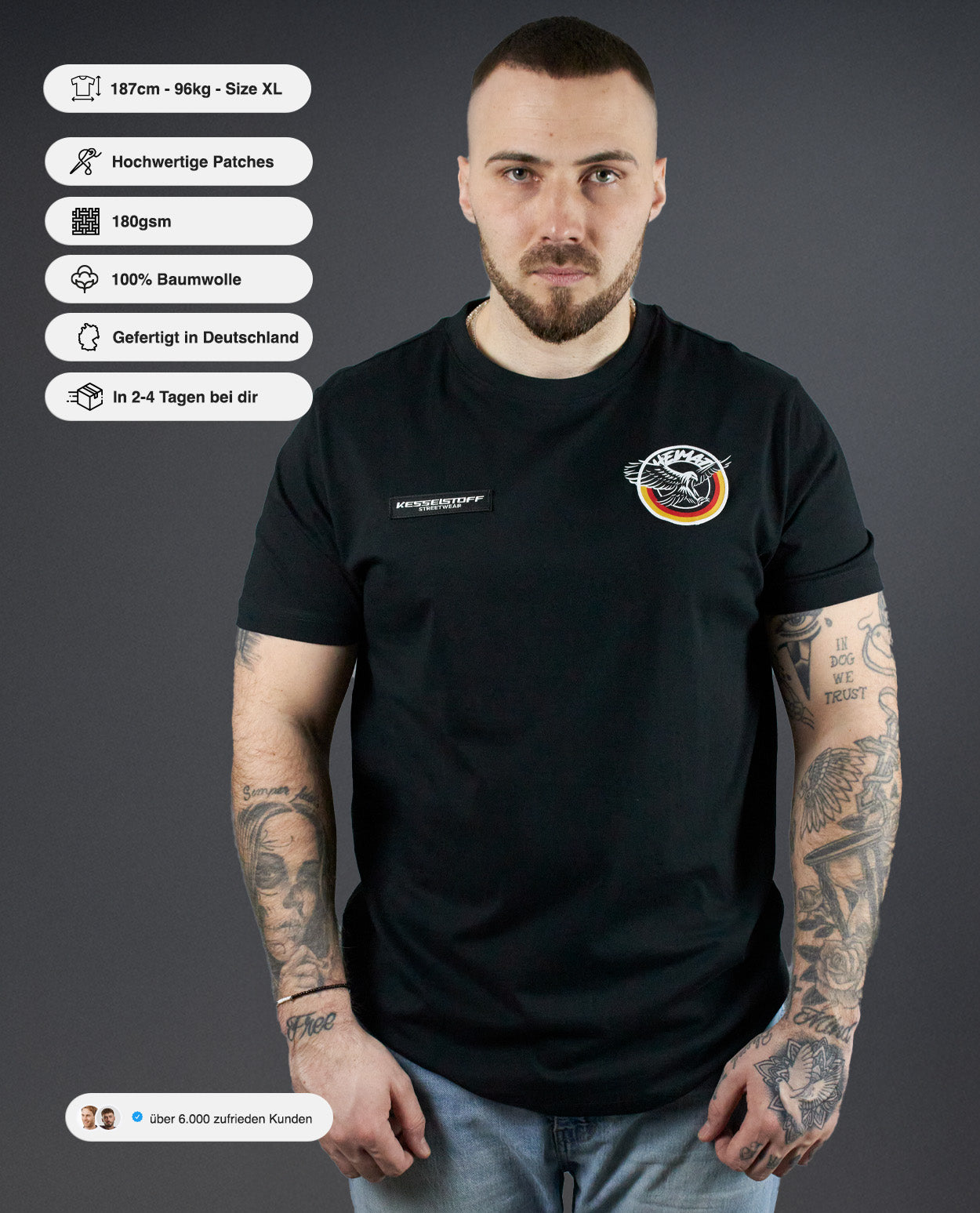 Shirt Eagle Patch Black