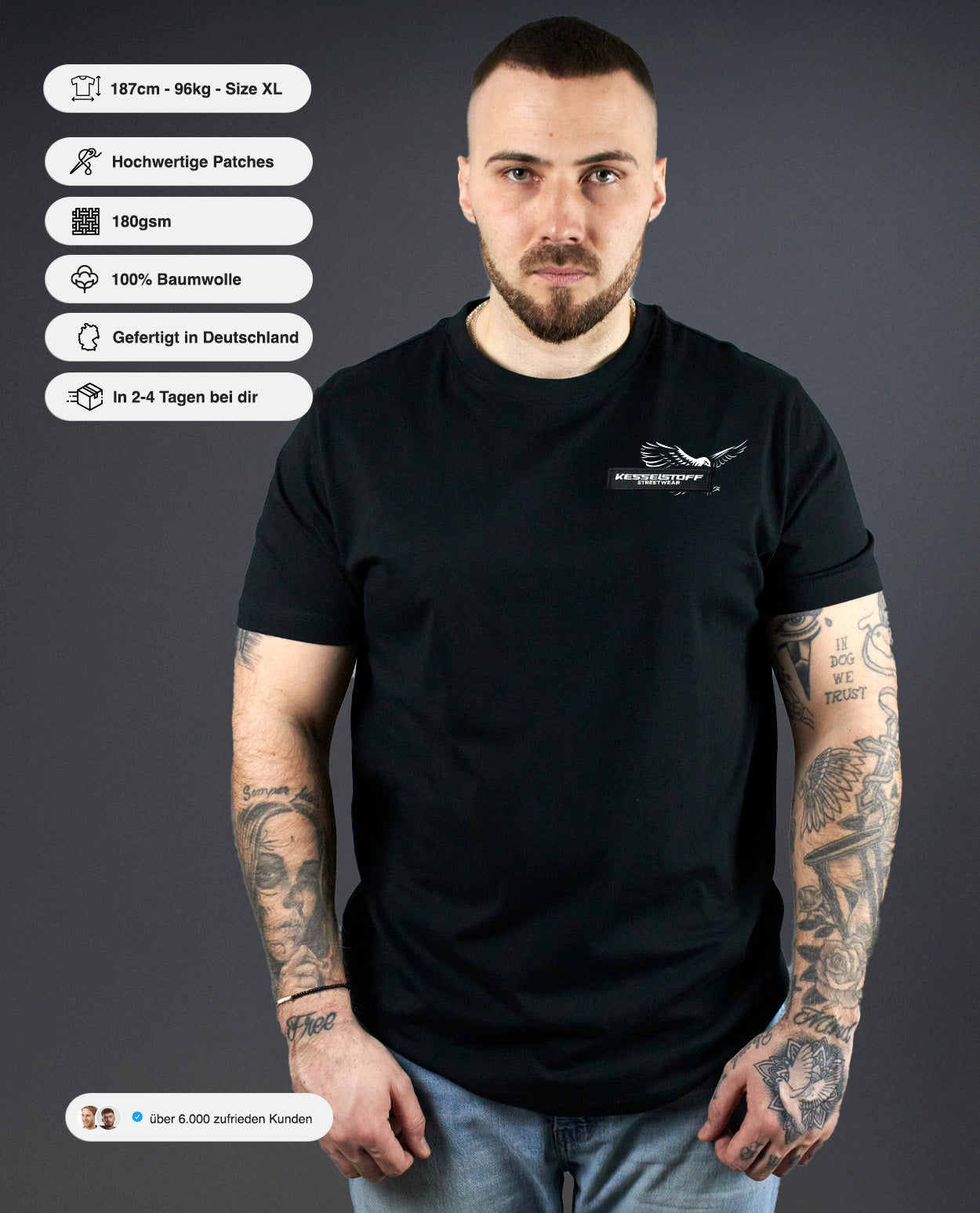 Shirt Eagle Print Black