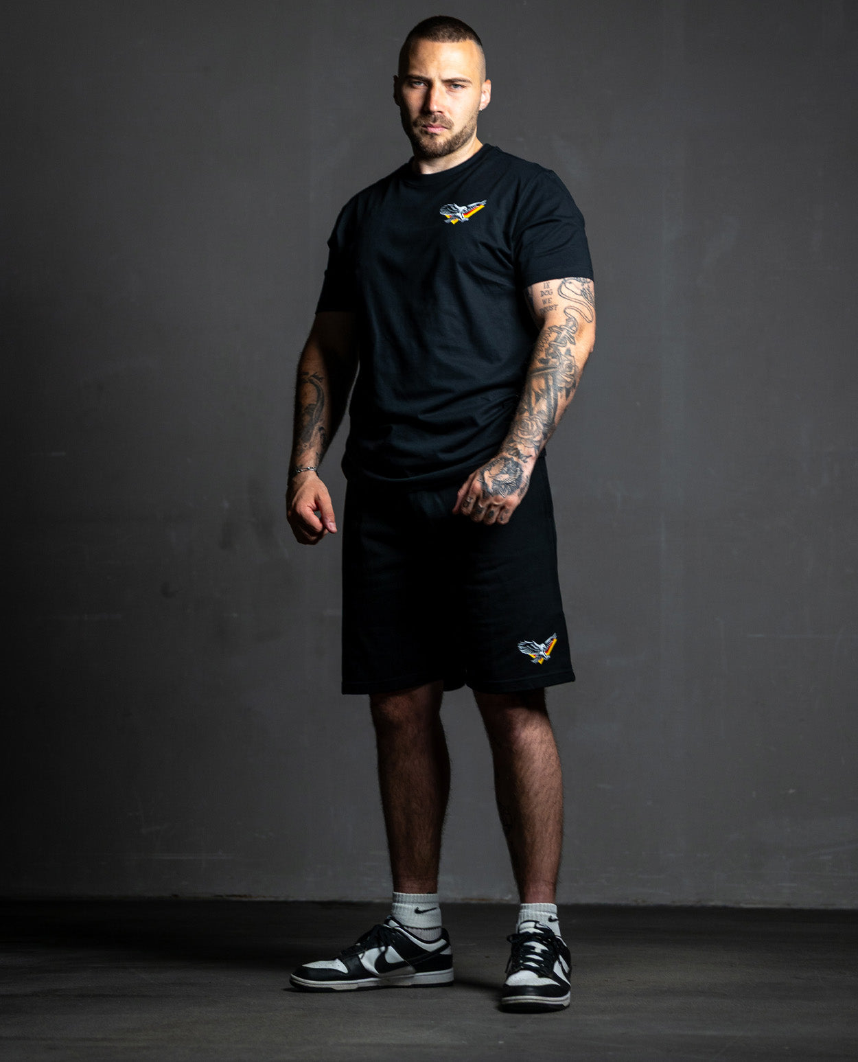 Shirt Eagle Print Brust Black
