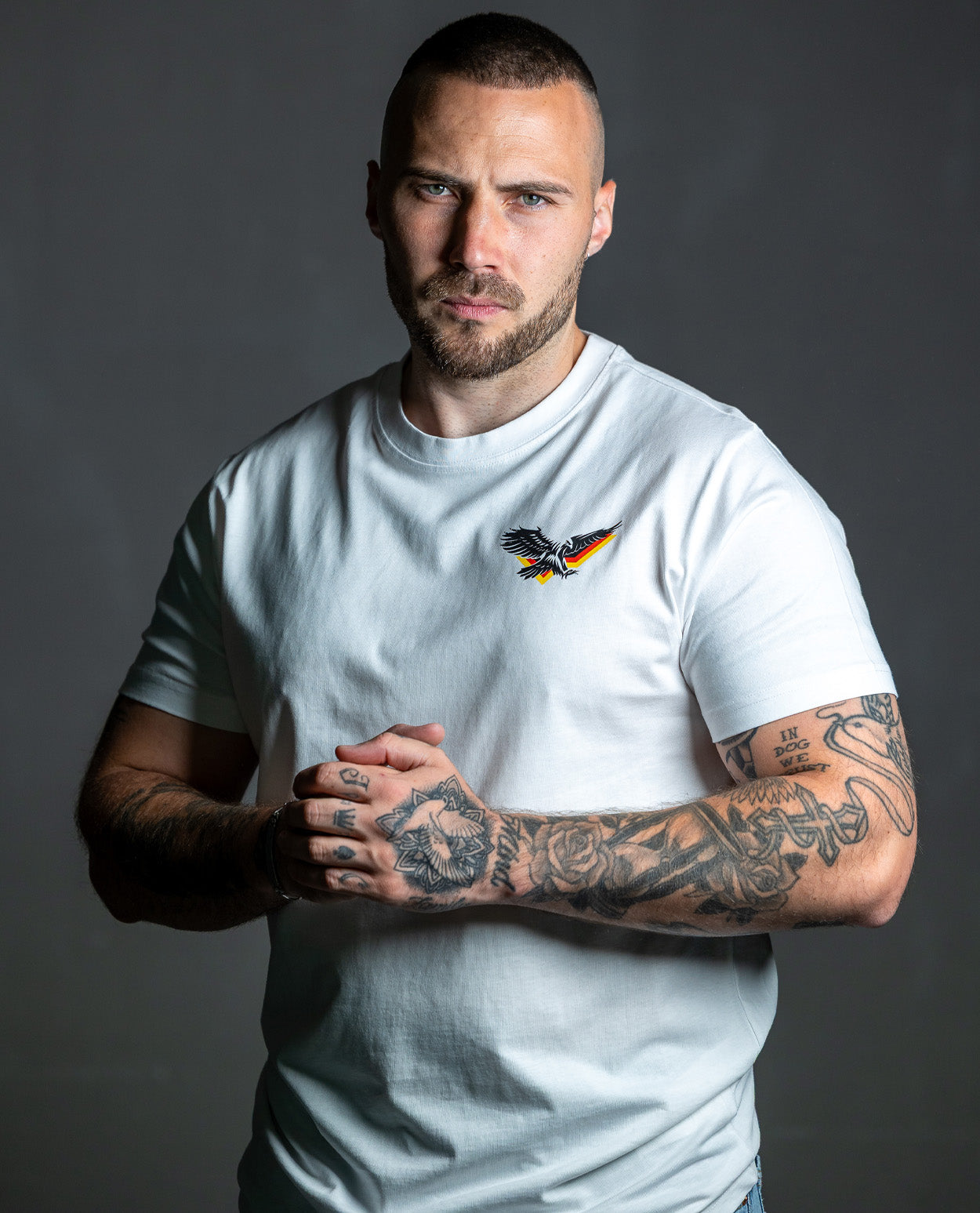 Shirt Eagle Print Brust White