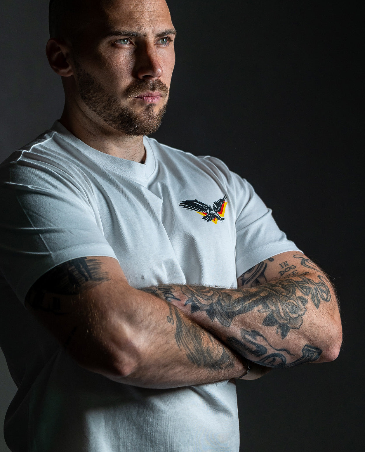 Shirt Eagle Print Brust White
