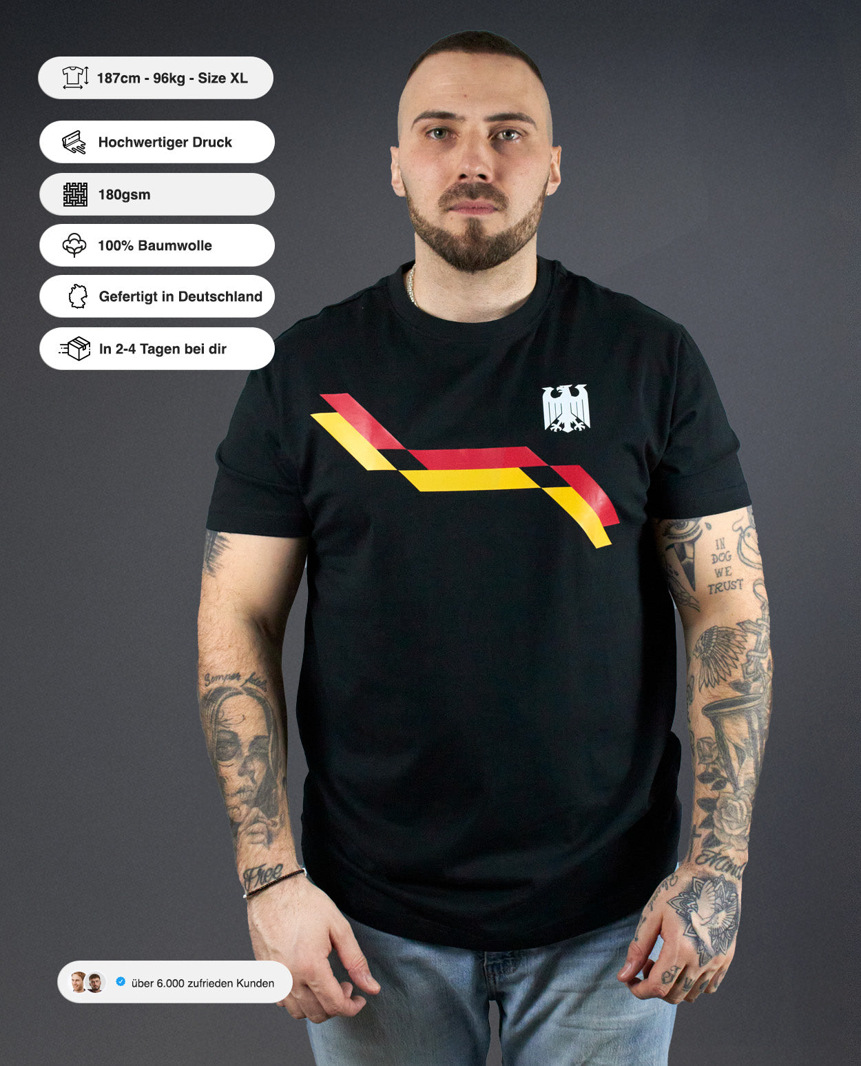 Deutschland Retro Shirt - Black