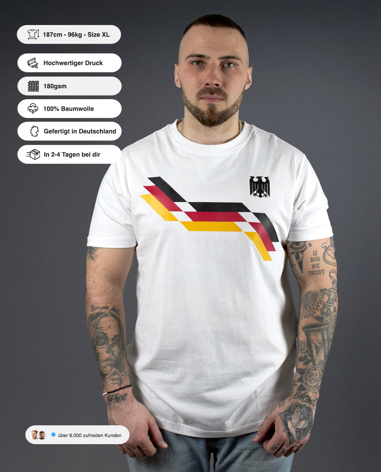 Deutschland Retro Shirt - White