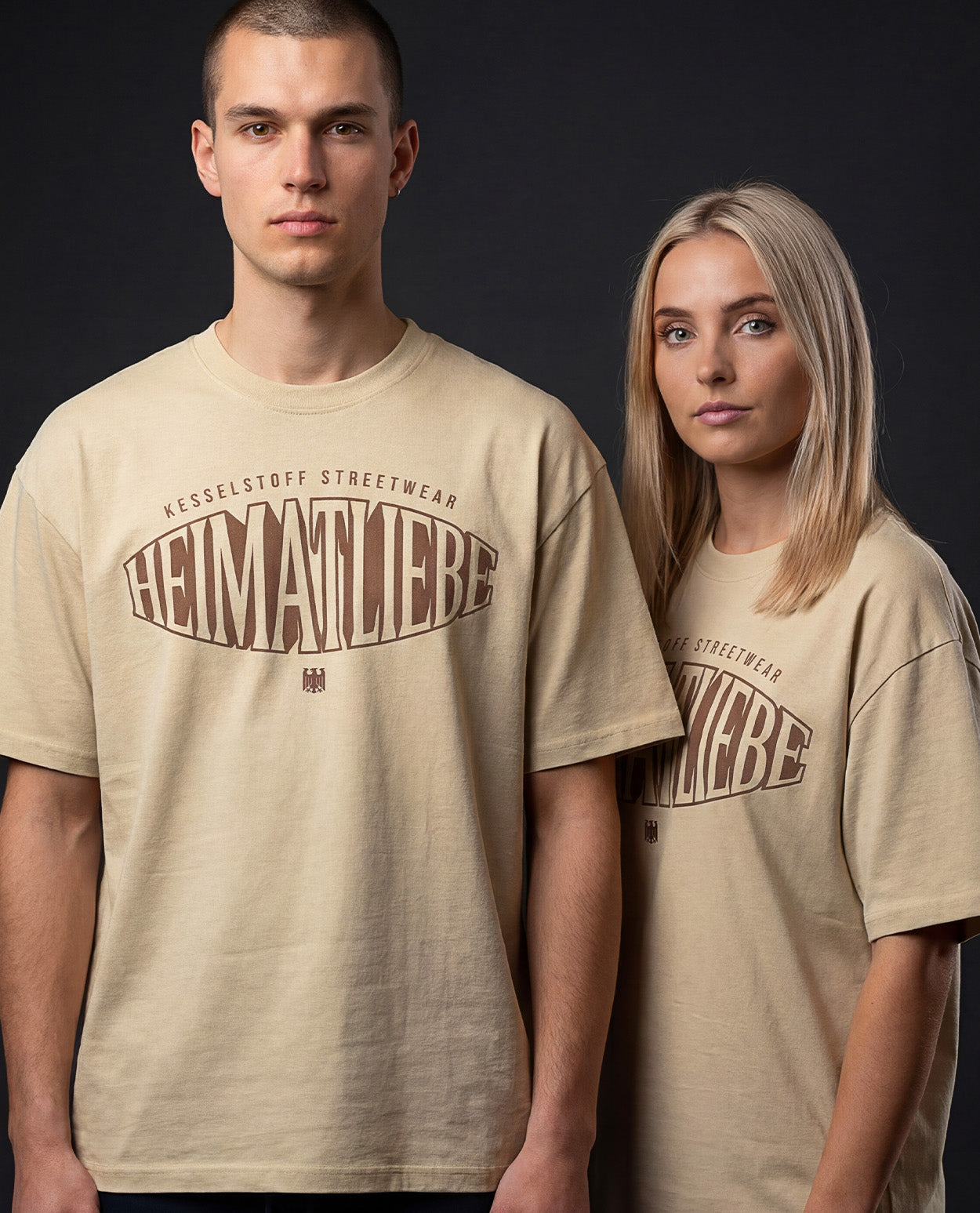 Oversized Shirt Heimatliebe Beige