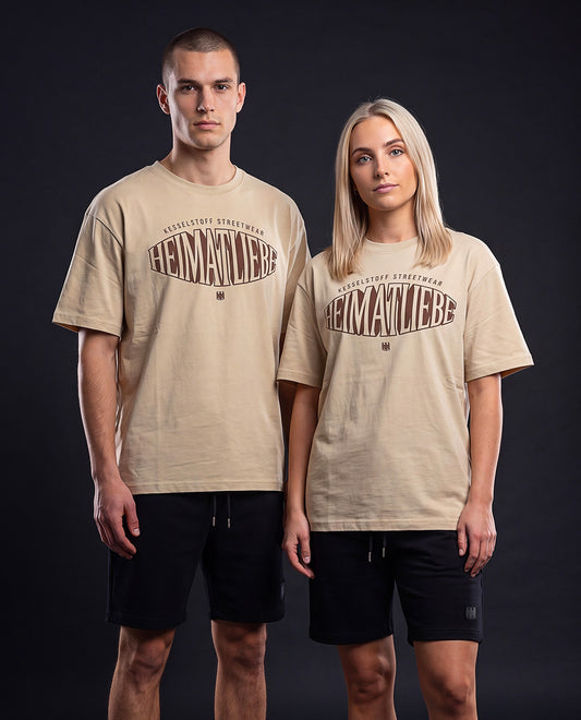 Oversized Shirt Heimatliebe Beige