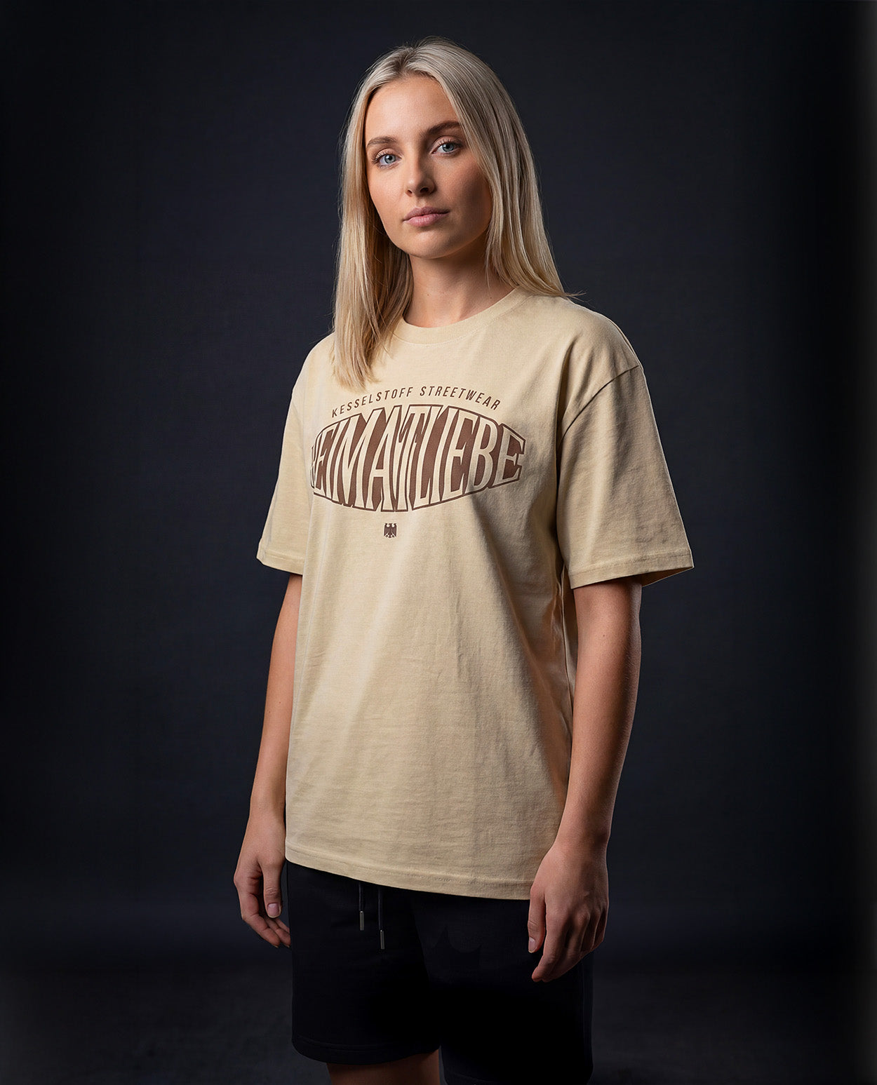 Oversized Shirt Heimatliebe Beige