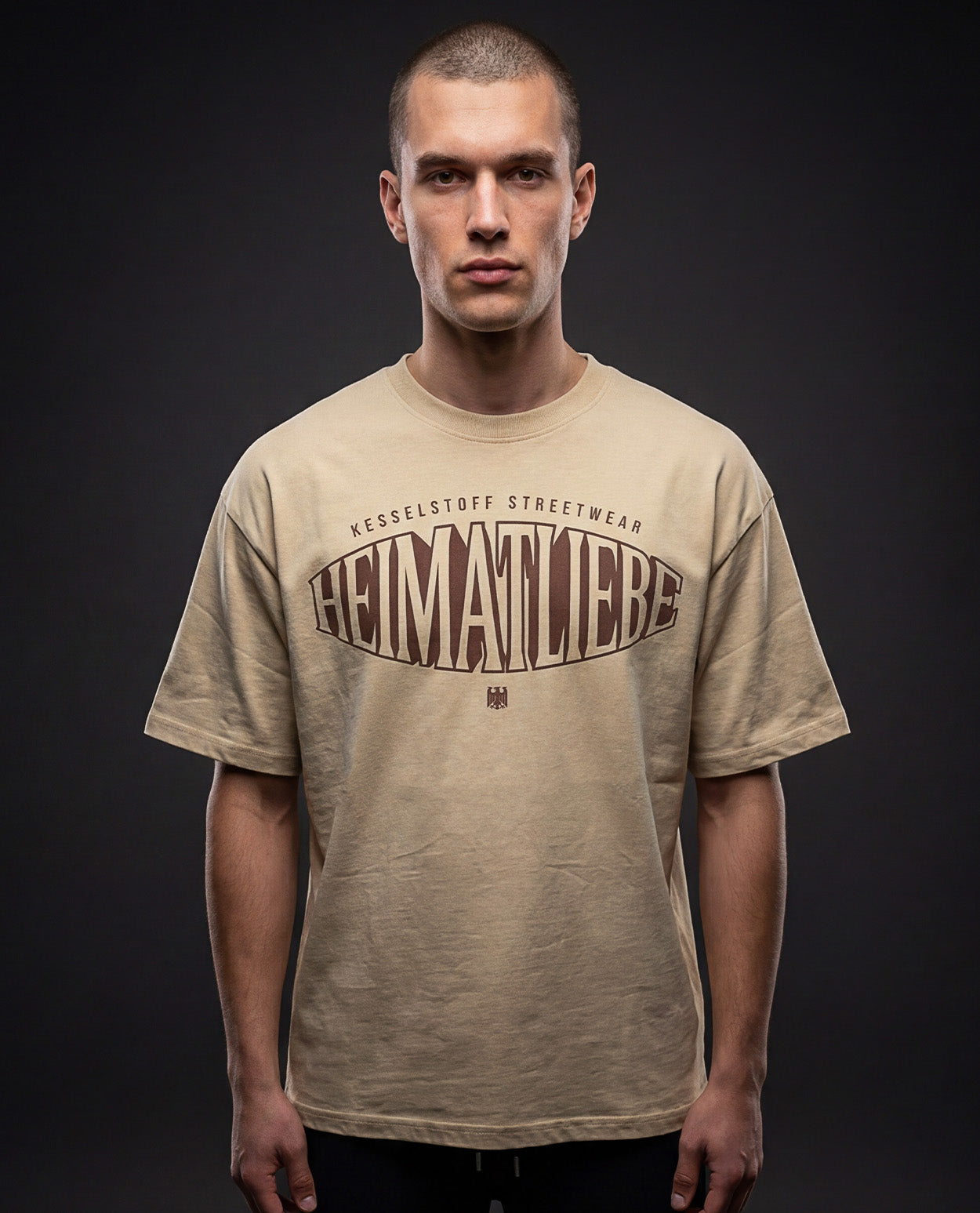 Oversized Shirt Heimatliebe Beige