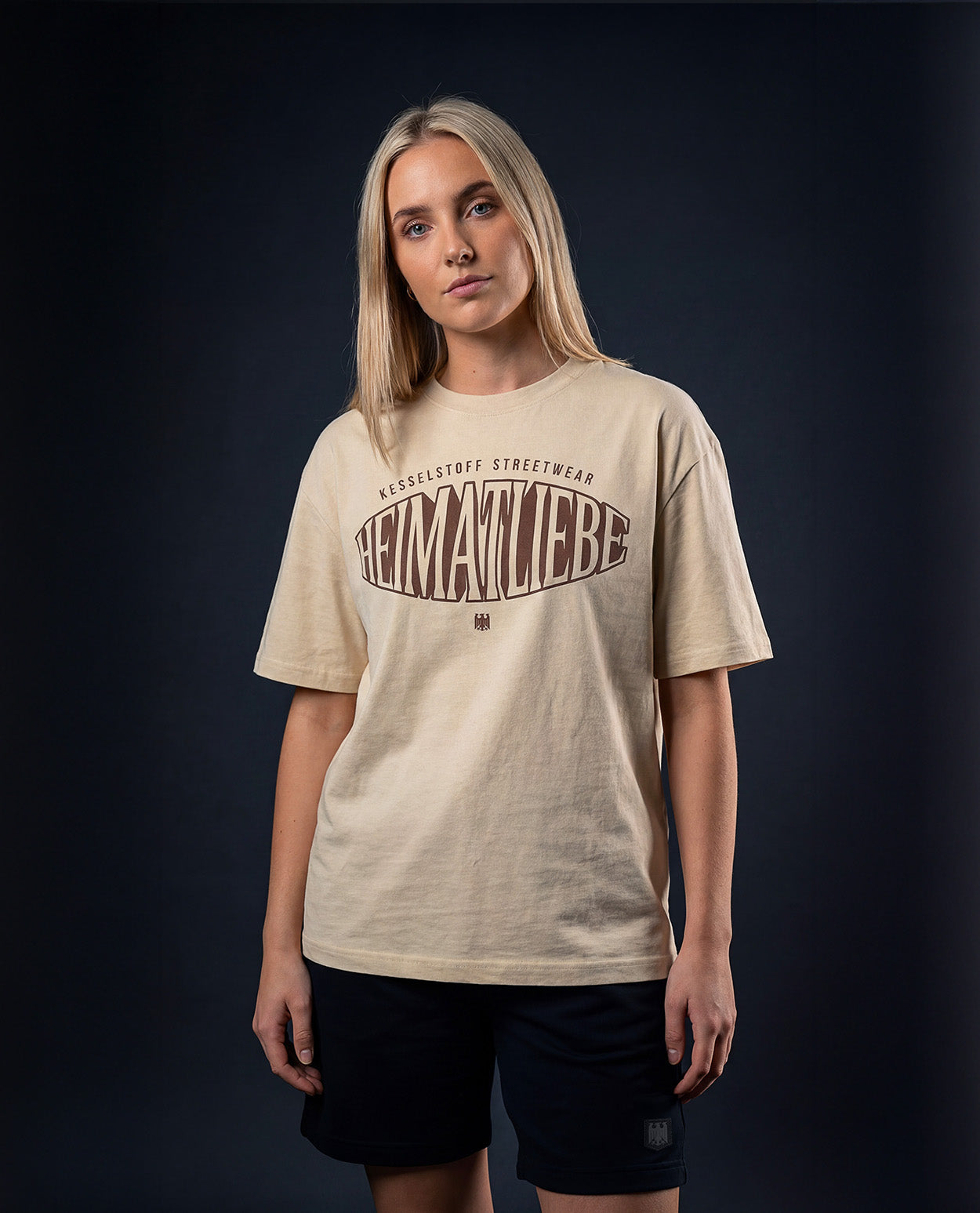 Oversized Shirt Heimatliebe Beige