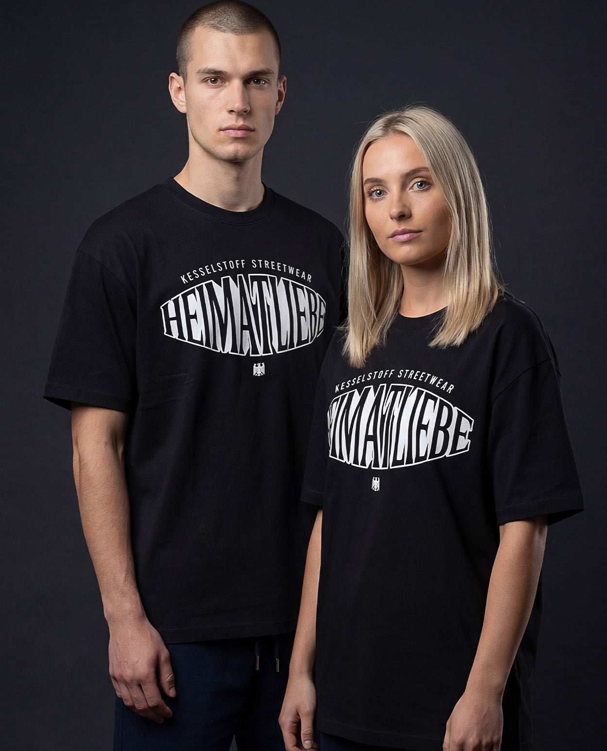 Oversized Shirt Heimatliebe Schwarz