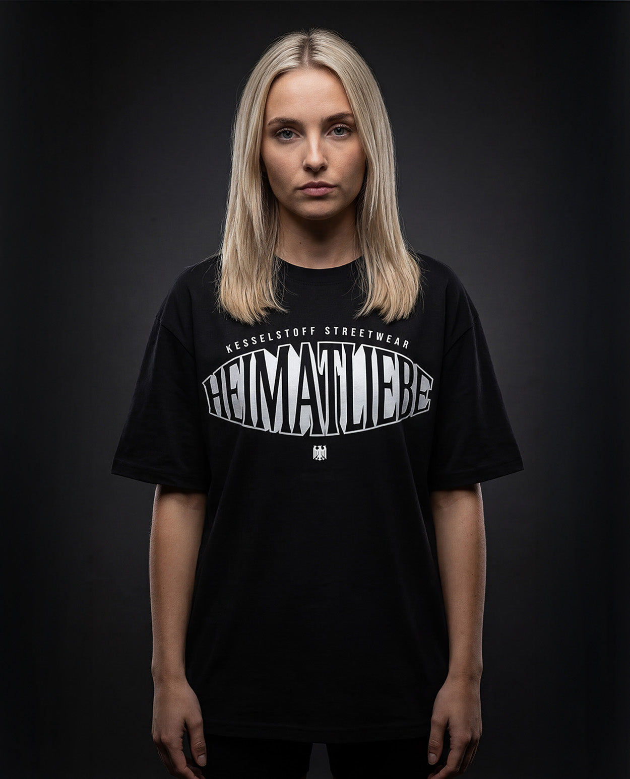 Oversized Shirt Heimatliebe Schwarz