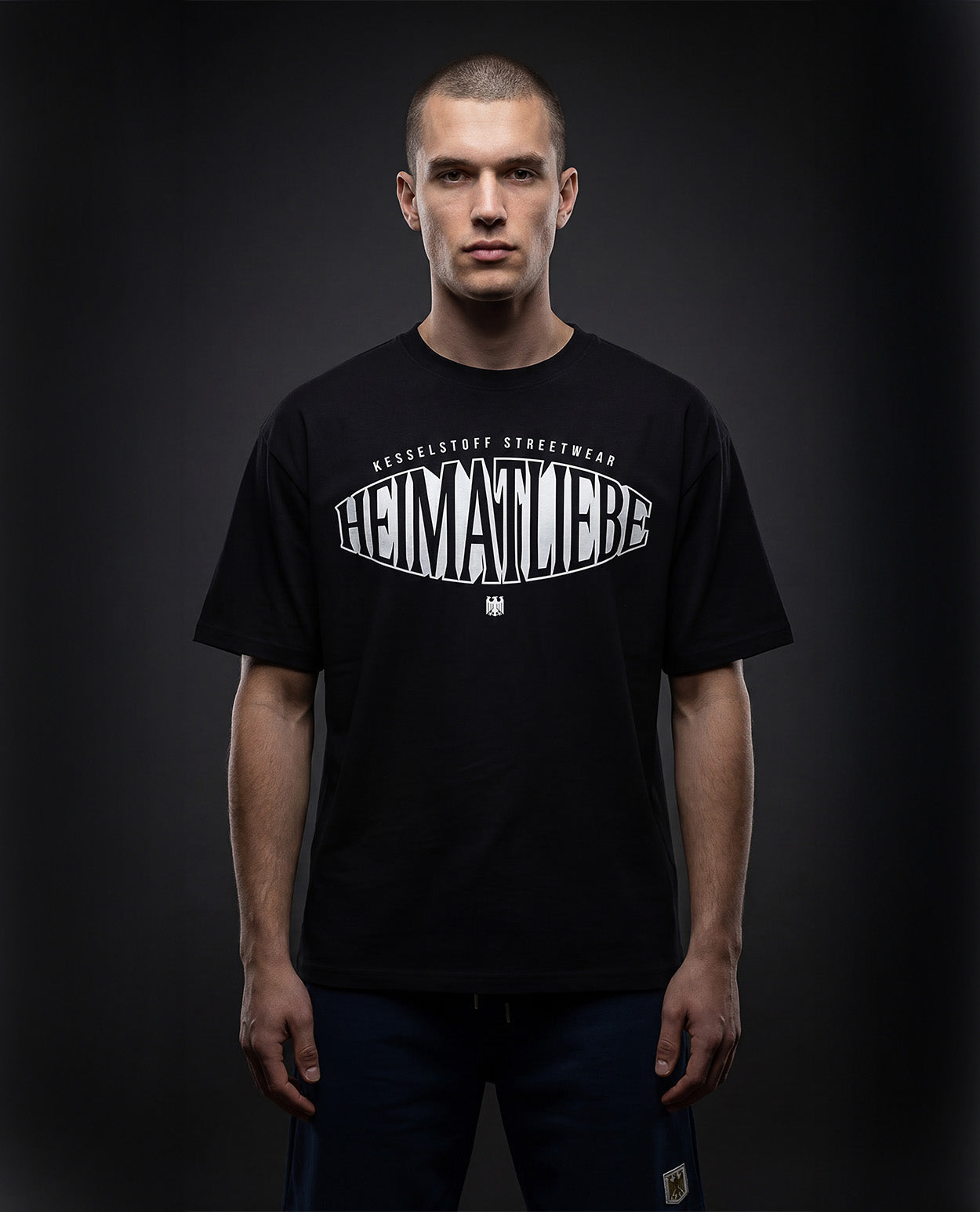 Oversized Shirt Heimatliebe Schwarz