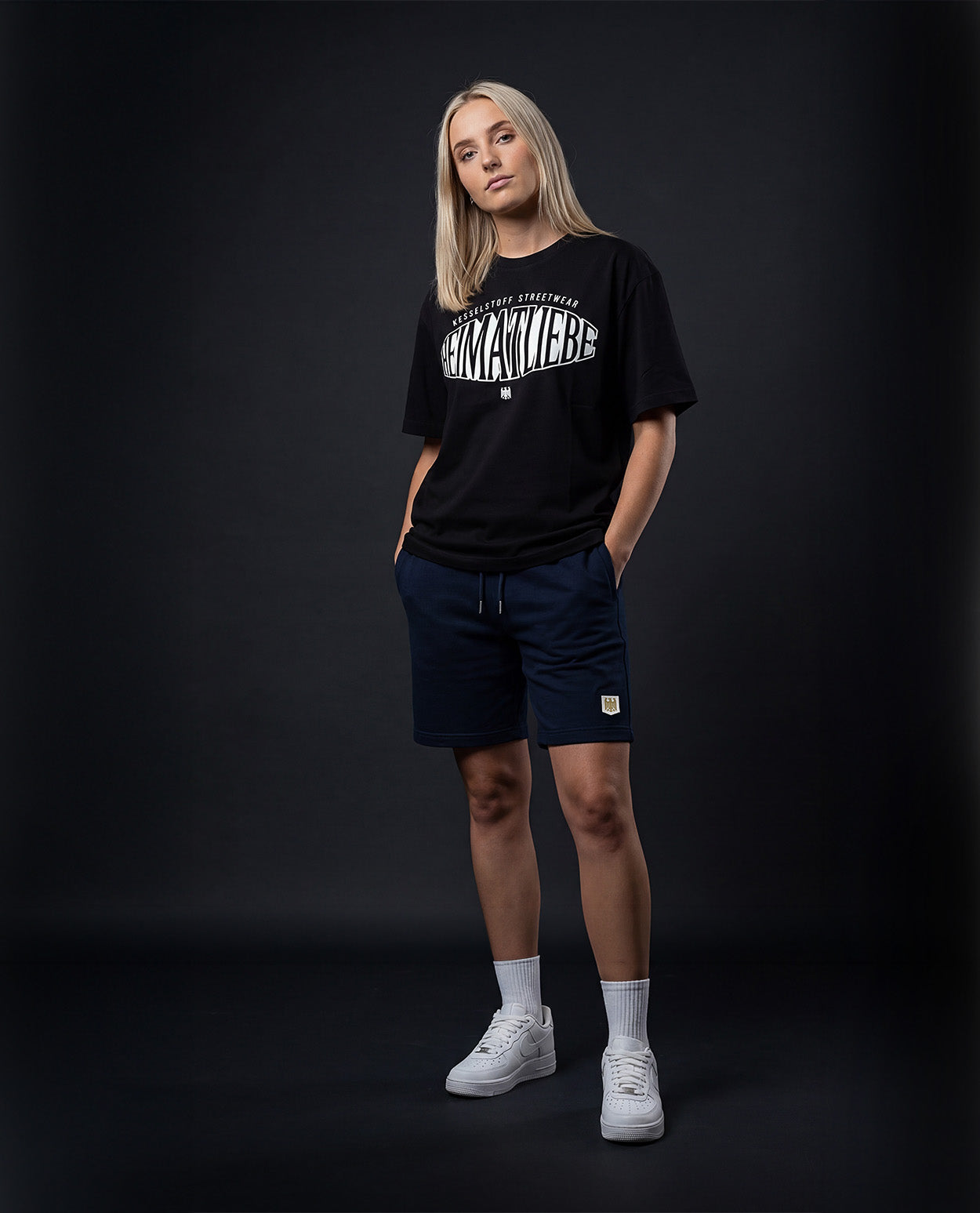 Oversized Shirt Heimatliebe Schwarz