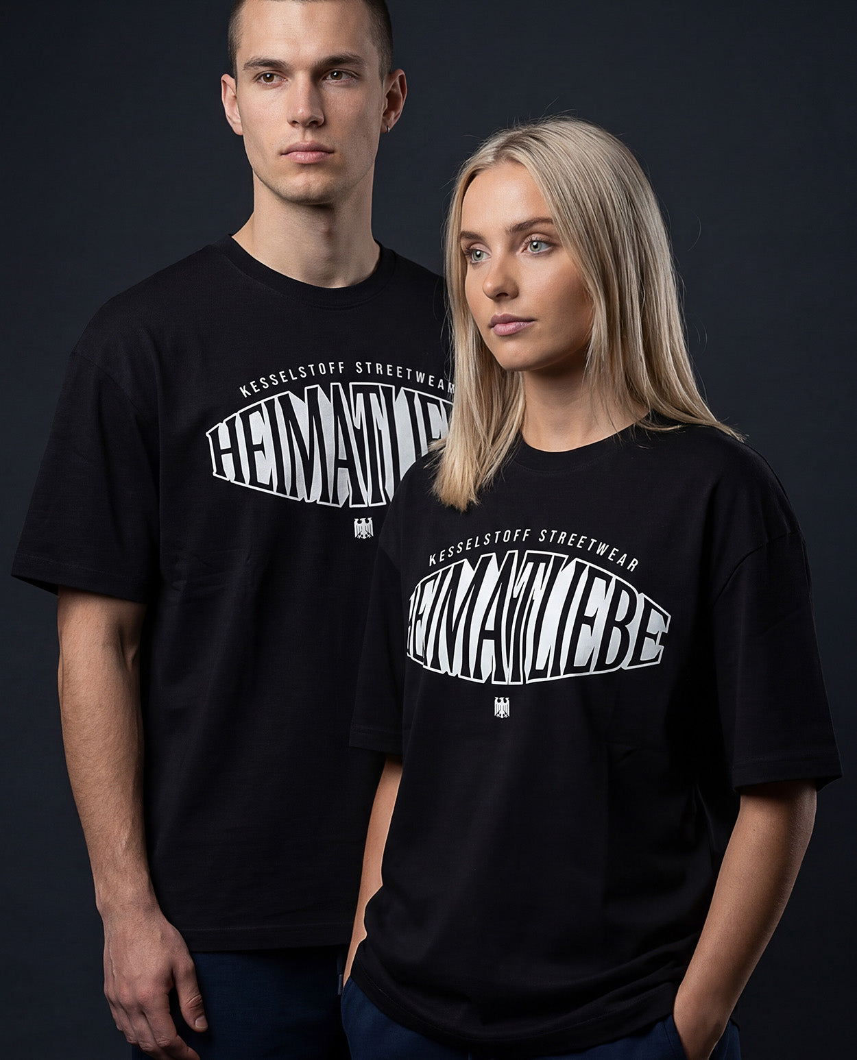Oversized Shirt Heimatliebe Schwarz
