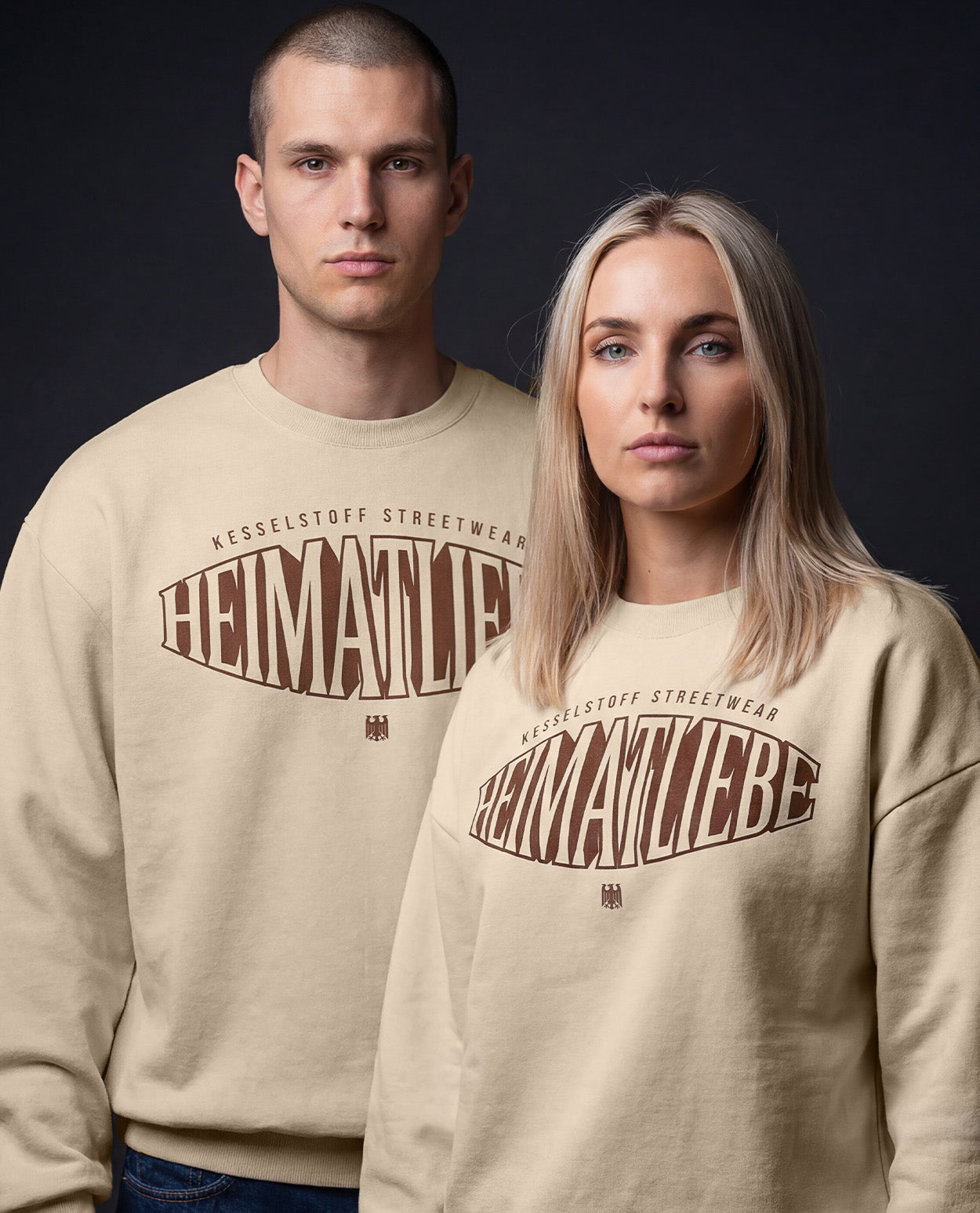 Oversized Sweatshirt Heimatliebe Beige