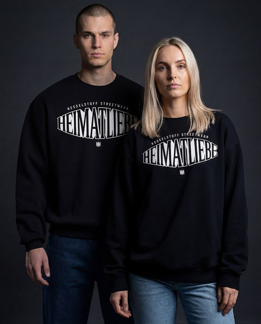 Oversized Sweatshirt Heimatliebe Schwarz