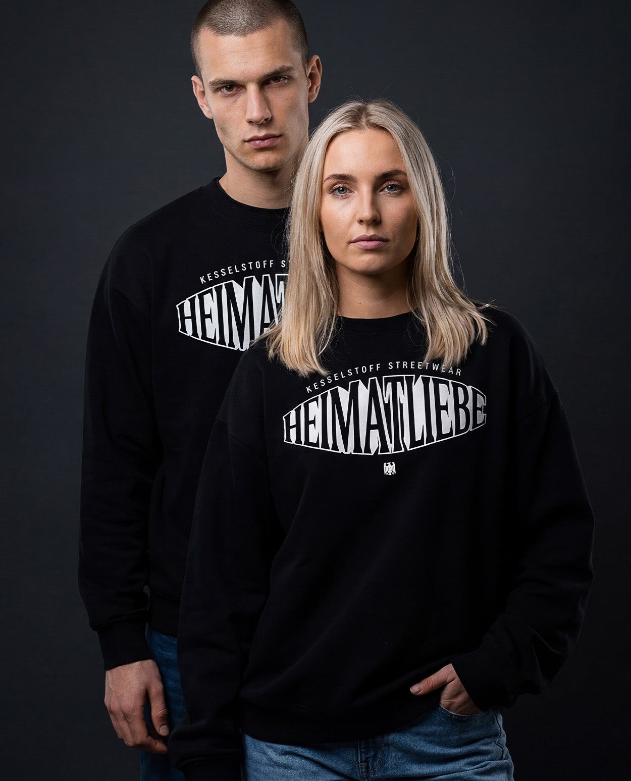 Oversized Sweatshirt Heimatliebe Schwarz
