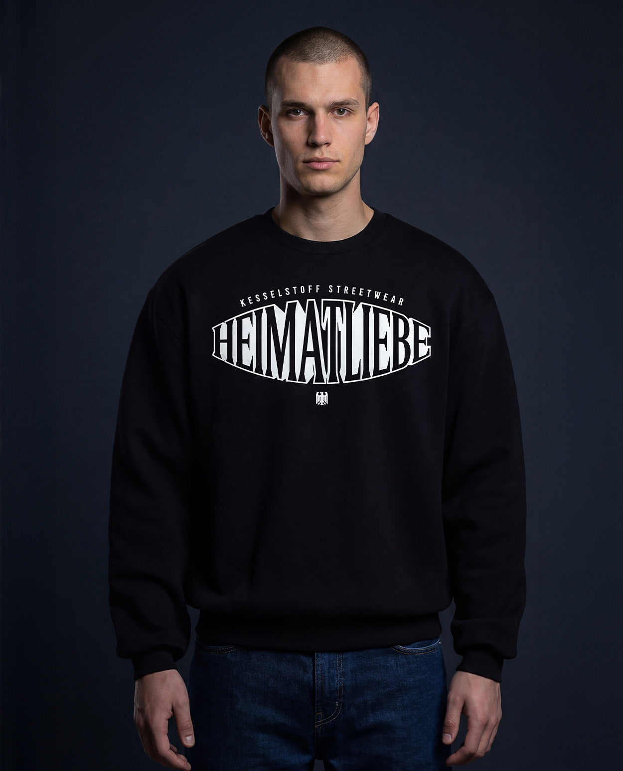 Oversized Sweatshirt Heimatliebe Schwarz