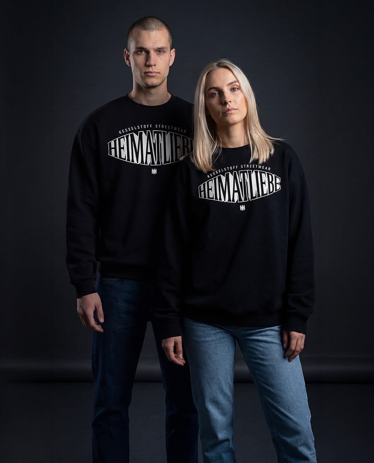 Oversized Sweatshirt Heimatliebe Schwarz