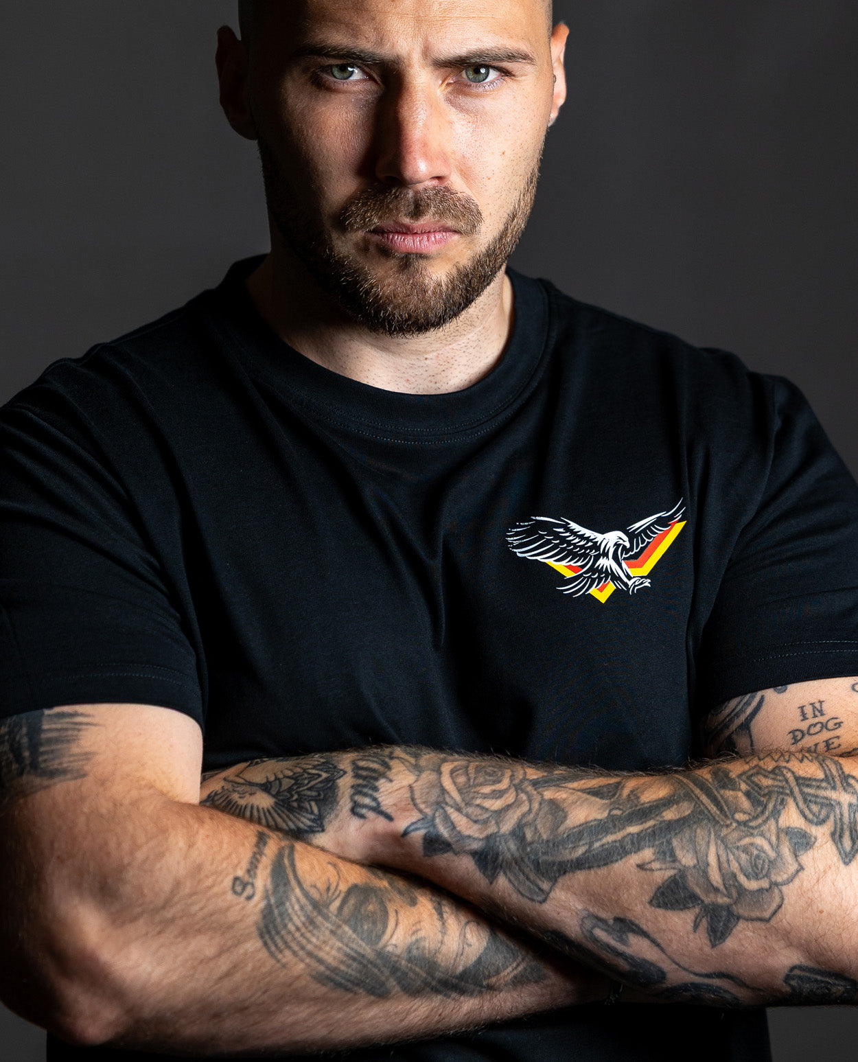 Shirt Eagle Print Brust Black
